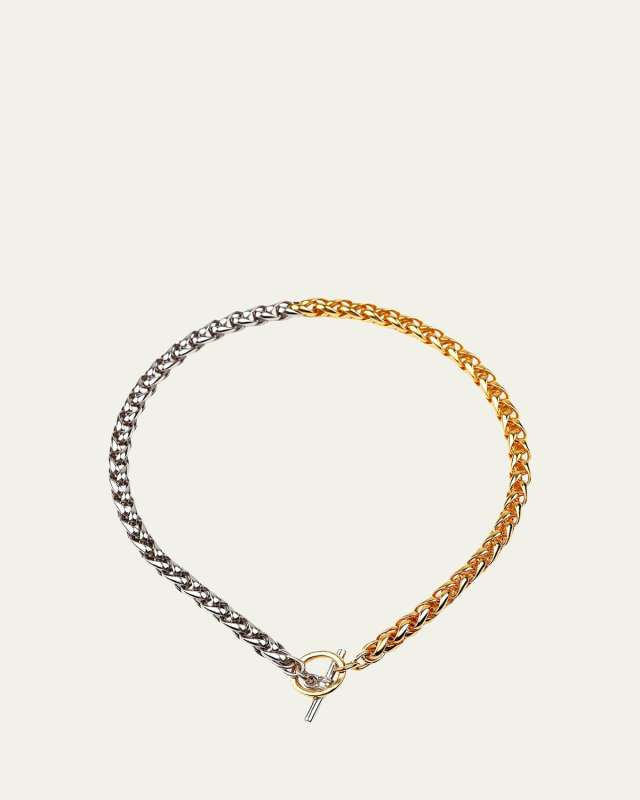 Two-Tone Twist Link Necklace